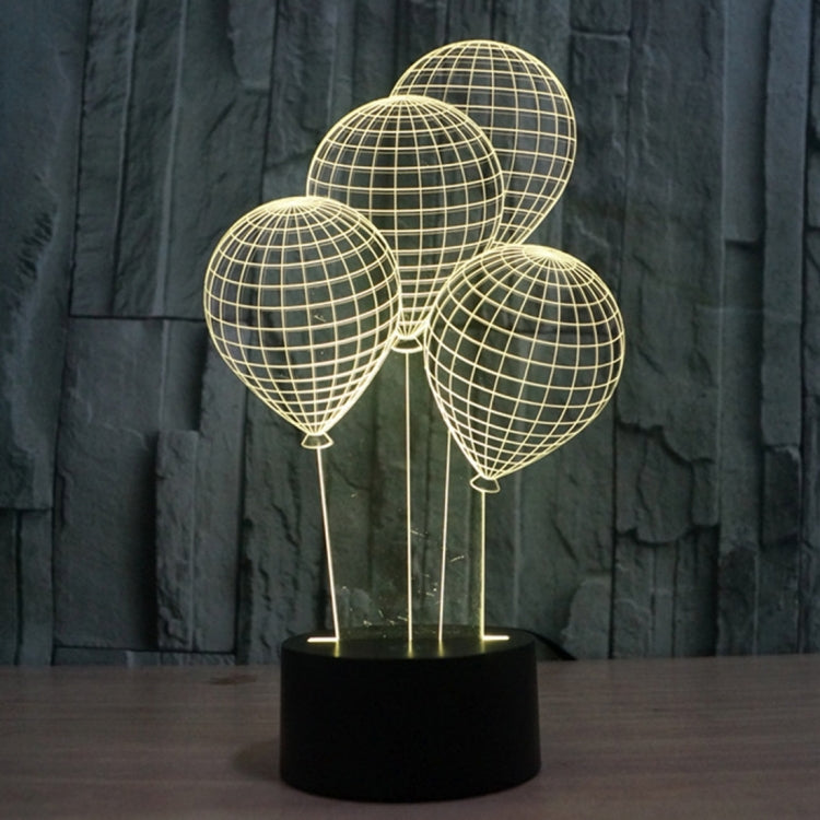 氣球款3D燈 七彩漸變觸控三維立體燈/檯燈/小夜燈
