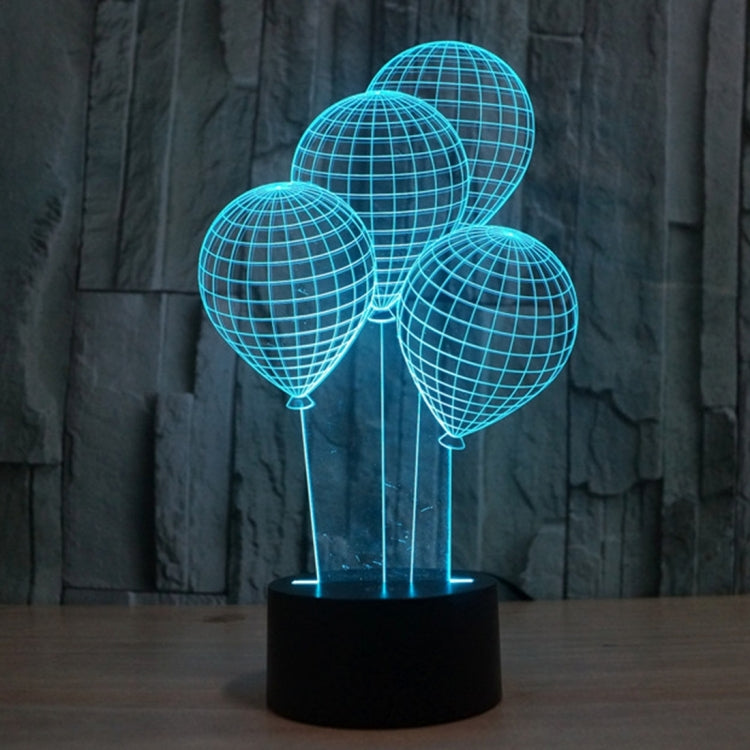 氣球款3D燈 七彩漸變觸控三維立體燈/檯燈/小夜燈