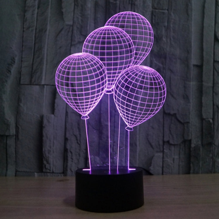 氣球款3D燈 七彩漸變觸控三維立體燈/檯燈/小夜燈
