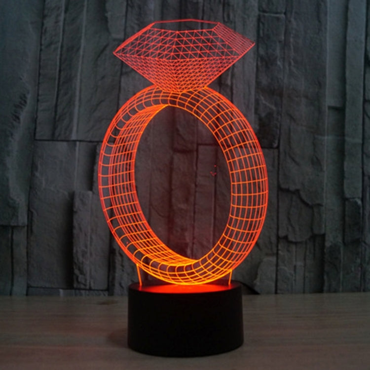鑽戒款3D燈 七彩漸變觸控三維立體燈/檯燈/小夜燈