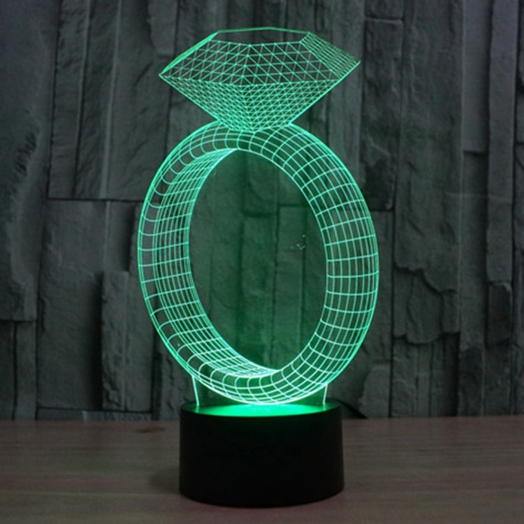 鑽戒款3D燈 七彩漸變觸控三維立體燈/檯燈/小夜燈