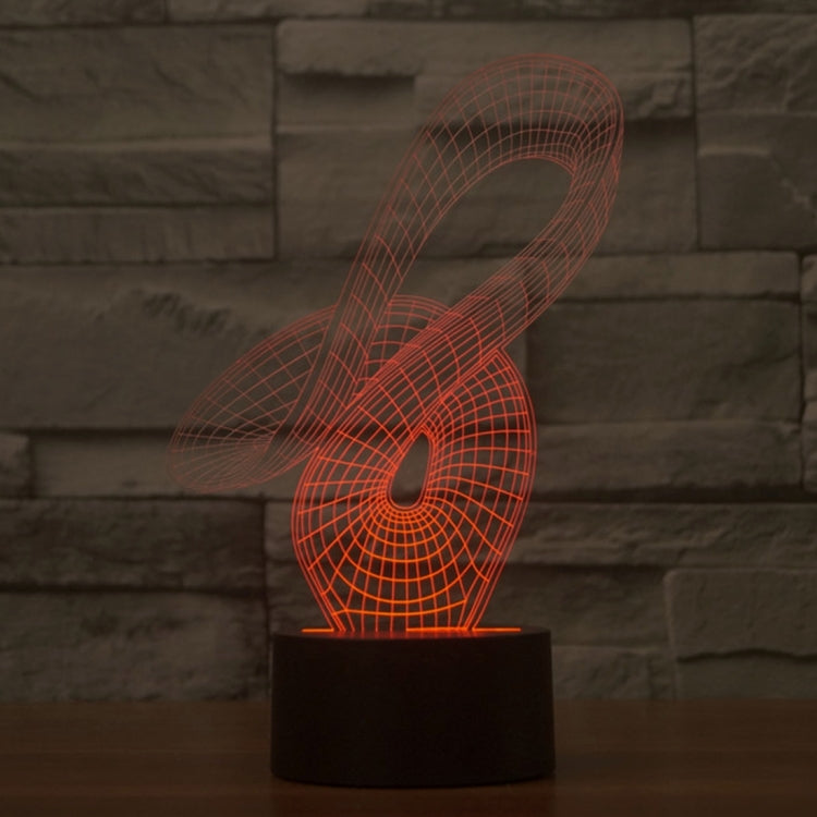 2869抽象款3D燈 七彩漸變觸控三維立體燈/檯燈/小夜燈