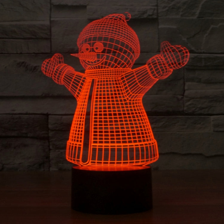 2923雪人款3D燈 七彩漸變觸控三維立體燈/檯燈/小夜燈