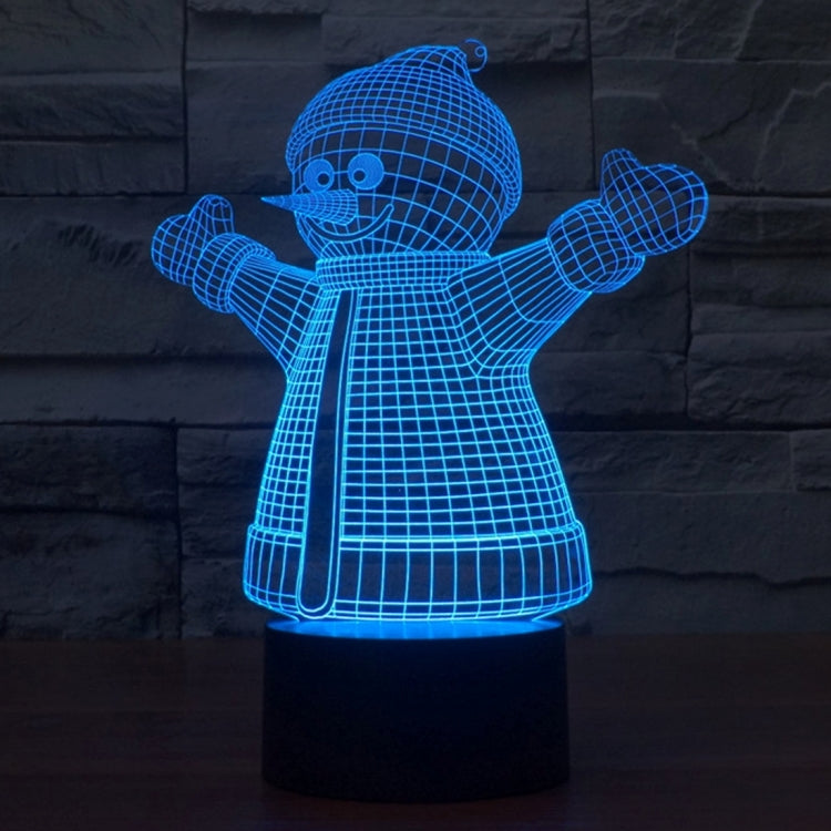 2923雪人款3D燈 七彩漸變觸控三維立體燈/檯燈/小夜燈