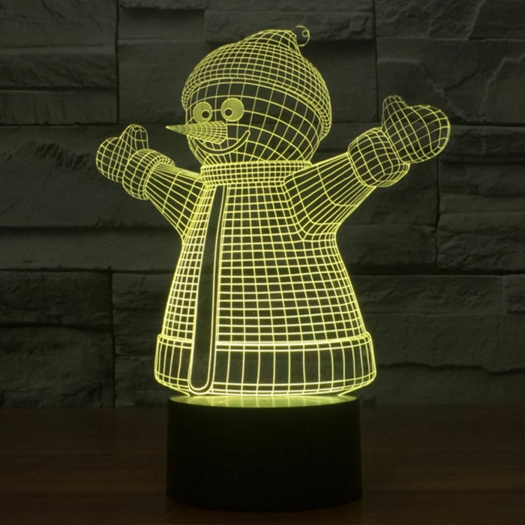 2923雪人款3D燈 七彩漸變觸控三維立體燈/檯燈/小夜燈