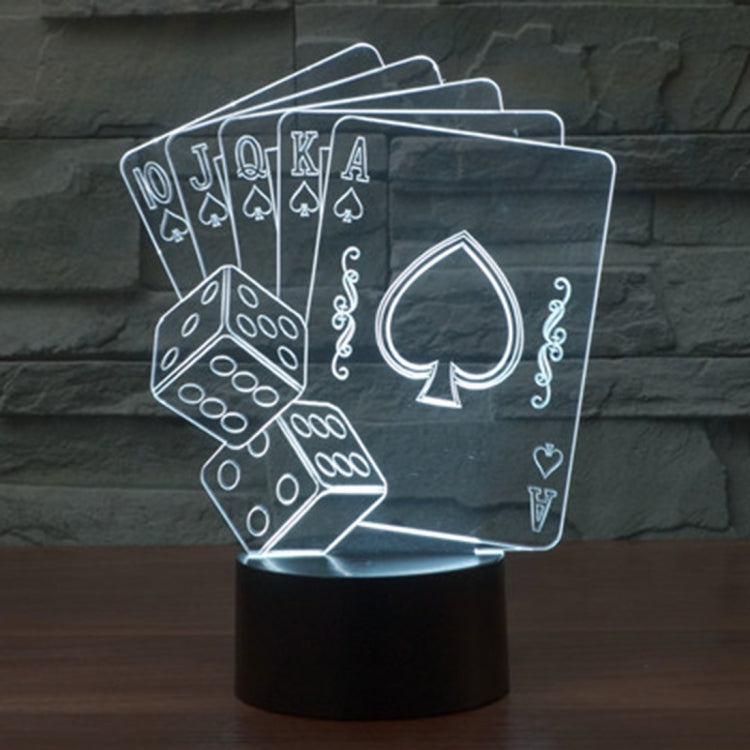 撲克牌3D燈 七彩漸變觸控三維立體燈/檯燈/小夜燈