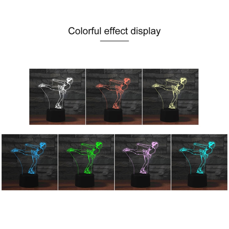 溜冰黑色底座創意3D立體LED裝飾夜燈,充電觸摸款