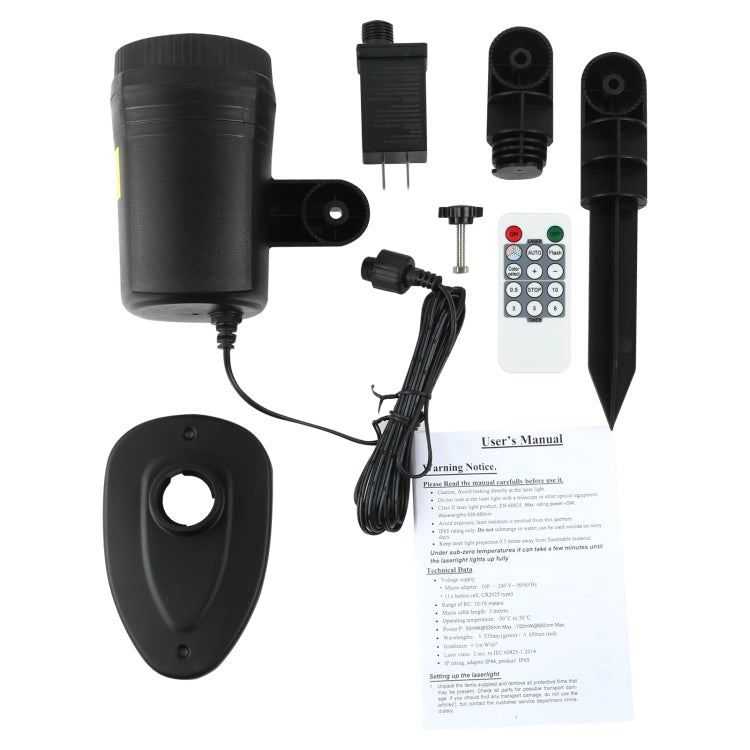 LED戶外庭院激光投影裝飾燈 IP44防水帶遙控，美規