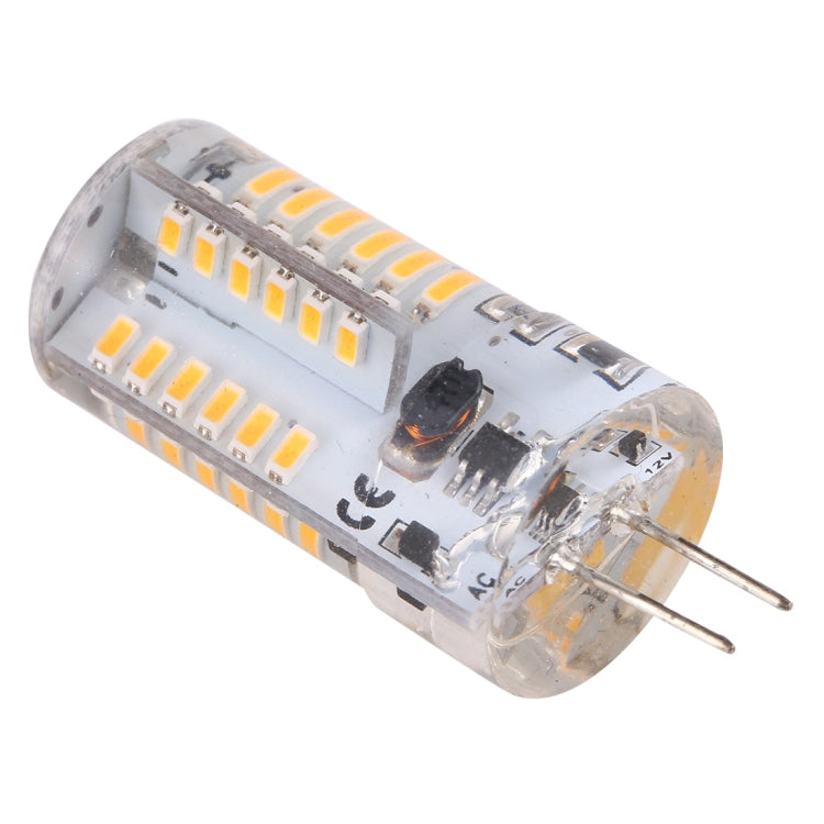 G4 2800-3200K 200LM 57燈 硅膠LED玉米燈，3014 SMD，燈光顏色：暖白，AC / DC 12-16V