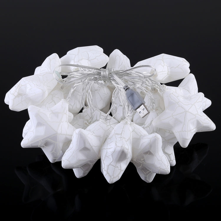 3米 20燈珠 USB 裂紋星星聖誕節節日裝飾燈串 室內布置燈串