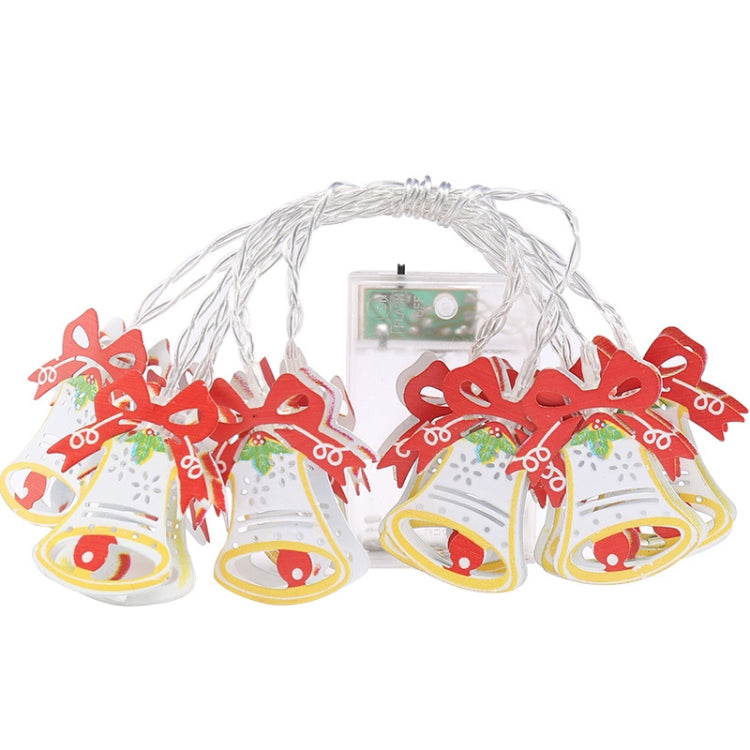 1.5米 10燈珠 電池盒款 聖誕彩繪鈴鐺節日裝飾燈串