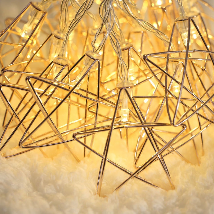 3米 20燈珠 USB 鐵藝星星聖誕節節日裝飾燈串 室內布置燈串