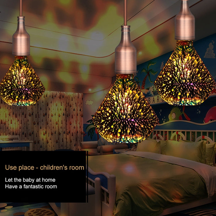 95平鑽 E27 4W 3D煙花燈 48顆SMD2835燈珠 IP65防水 暖白光 AC 85-265V