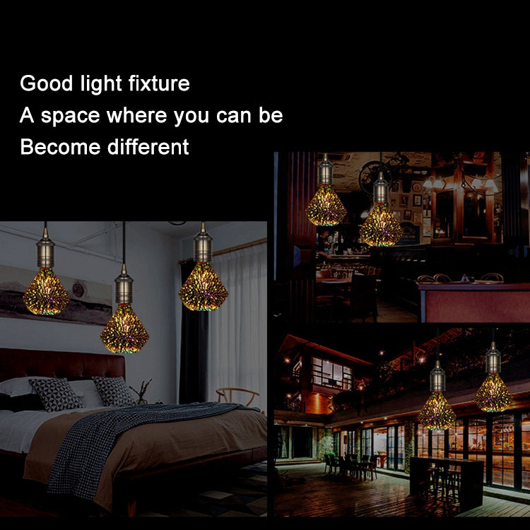 95平鑽 E27 4W 3D煙花燈 48顆SMD2835燈珠 IP65防水 暖白光 AC 85-265V