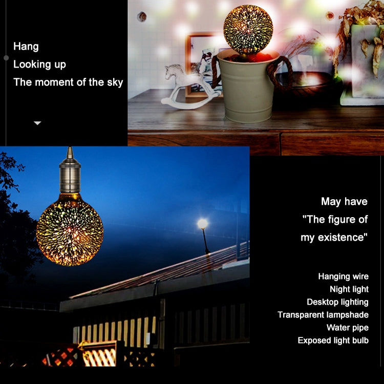 G95 E27 4W 3D煙花燈 48顆SMD2835燈珠 IP65防水 暖白光 AC 85-265V