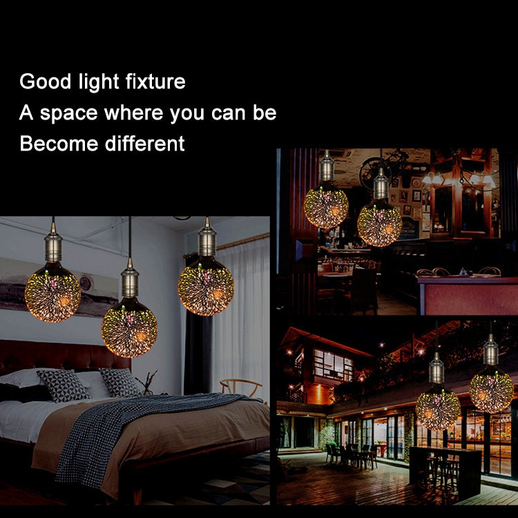 G125 E27 4W 3D煙花燈 48顆SMD2835燈珠 IP65防水 暖白光 AC 85-265V