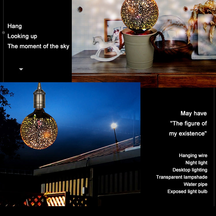 G125 E27 4W 3D煙花燈 48顆SMD2835燈珠 IP65防水 暖白光 AC 85-265V