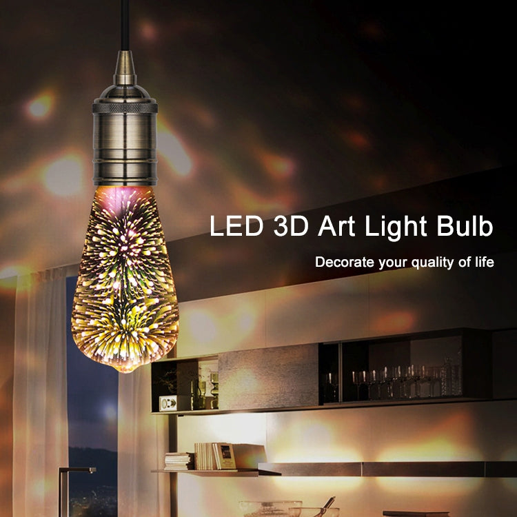 ST64 E27 4W 3D煙花燈 48顆SMD2835燈珠 IP65防水 暖白光 AC 85-265V