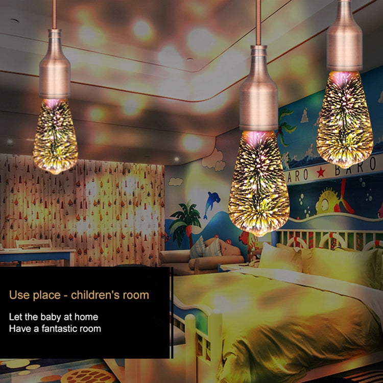 ST64 E27 4W 3D煙花燈 48顆SMD2835燈珠 IP65防水 暖白光 AC 85-265V