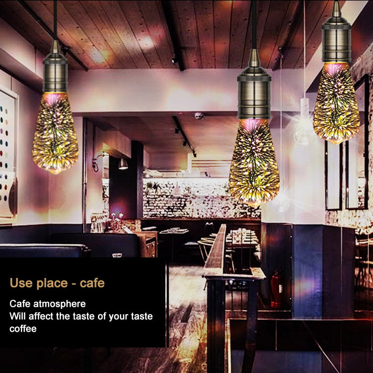 ST64 E27 4W 3D煙花燈 48顆SMD2835燈珠 IP65防水 暖白光 AC 85-265V