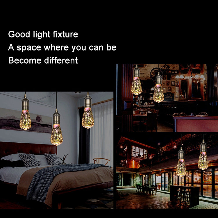 ST64 E27 4W 3D煙花燈 48顆SMD2835燈珠 IP65防水 暖白光 AC 85-265V