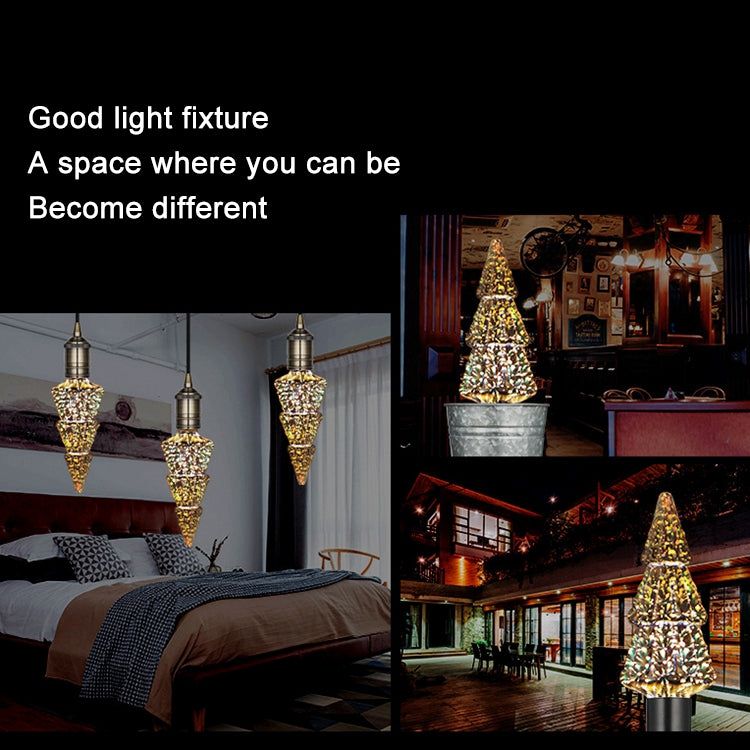 聖誕樹 E27 4W 3D煙花燈 48顆SMD2835燈珠 IP65防水 暖白光 AC 85-265V