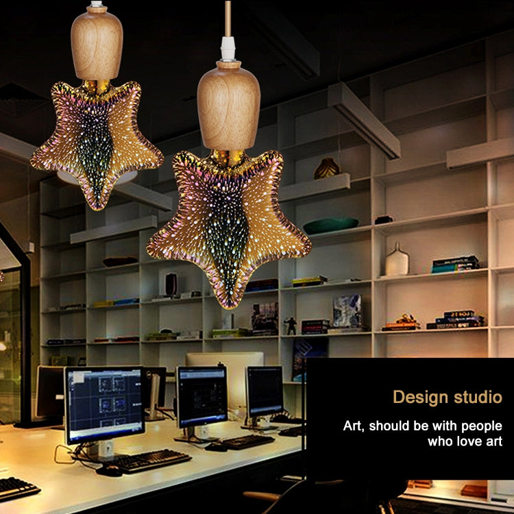 五角星 E27 4W 3D煙花燈 48顆SMD2835燈珠 IP65防水 暖白光 AC 85-265V