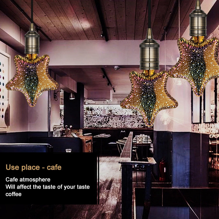 五角星 E27 4W 3D煙花燈 48顆SMD2835燈珠 IP65防水 暖白光 AC 85-265V