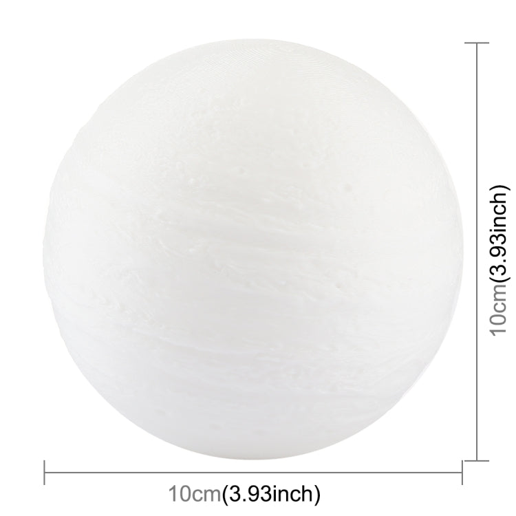觸摸款 3D打印木星小夜燈節能燈 帶木質支架底座 USB充電 雙色變化 直徑：10cm