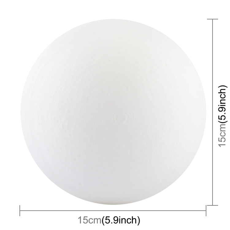 觸摸款 3D打印木星小夜燈節能燈 帶木質支架底座 USB充電 雙色變化 直徑：15cm