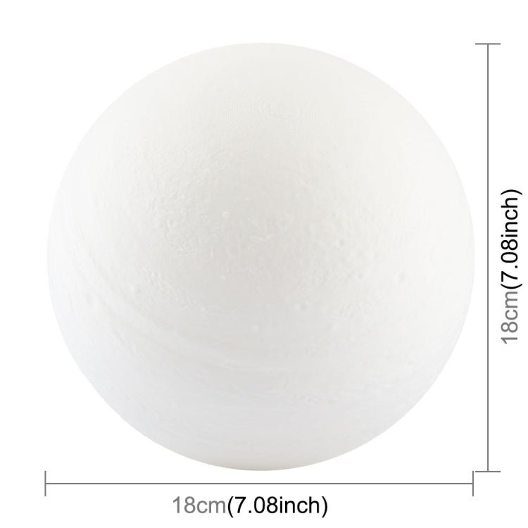 觸摸款 3D打印木星小夜燈節能燈 帶木質支架底座 USB充電 雙色變化 直徑：18cm