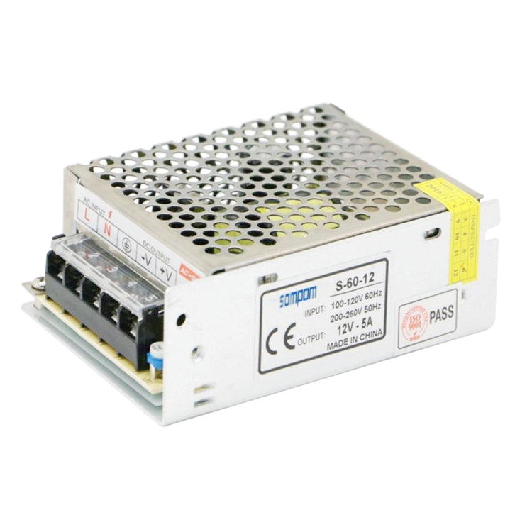 上普SOMPOM S-60-12 60W 12V 5A鐵殼電源 LED燈條電源 監控電源