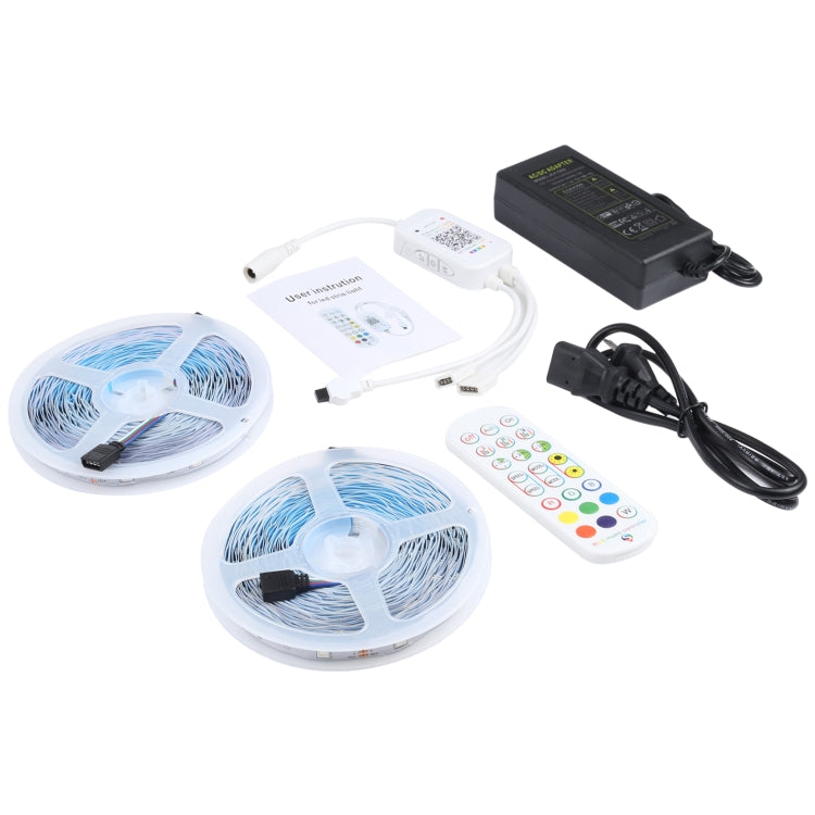 20m 600顆5050燈珠RGB LED燈帶24鍵藍牙+音樂遙控 IP44裸板 歐規