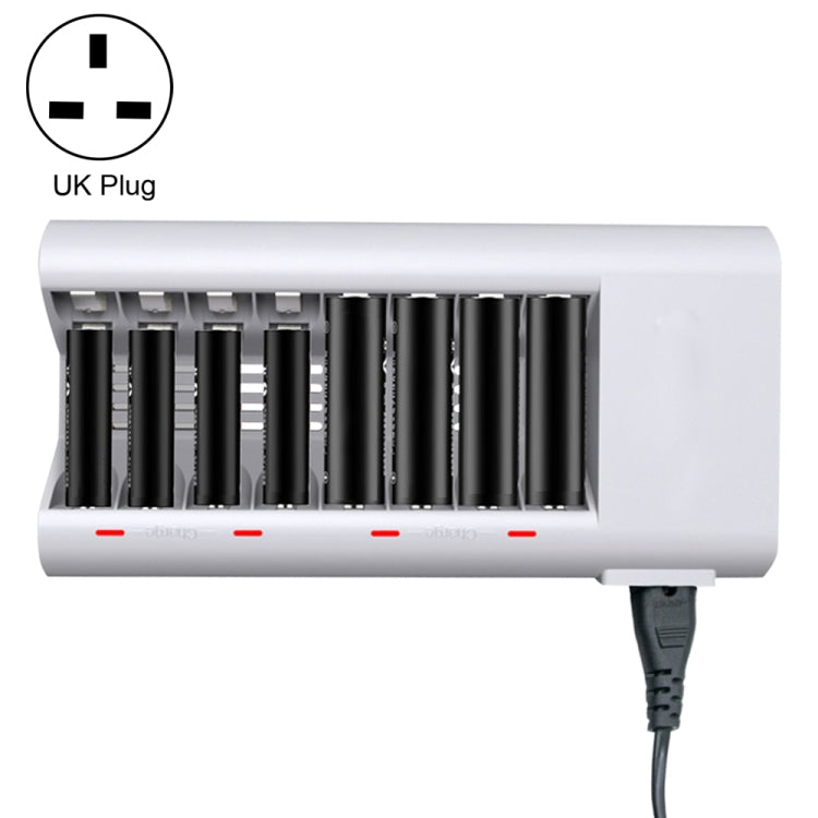 100-240V 8槽電池充電器 適用於AA & AAA電池，英規