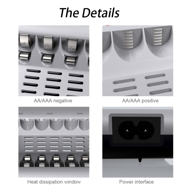 100-240V 8槽電池充電器 適用於AA & AAA電池，美規