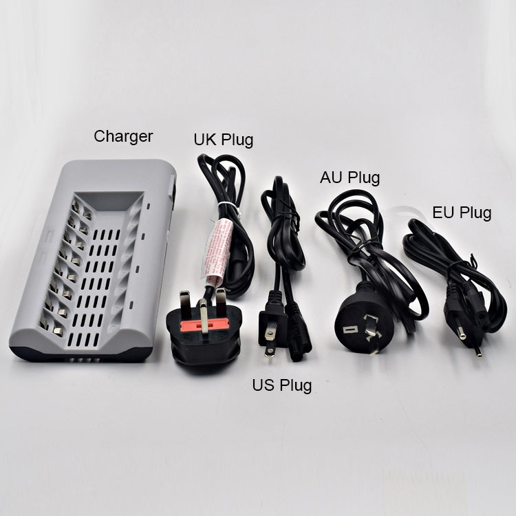 100-240V 8槽電池充電器 適用於AA & AAA電池，美規