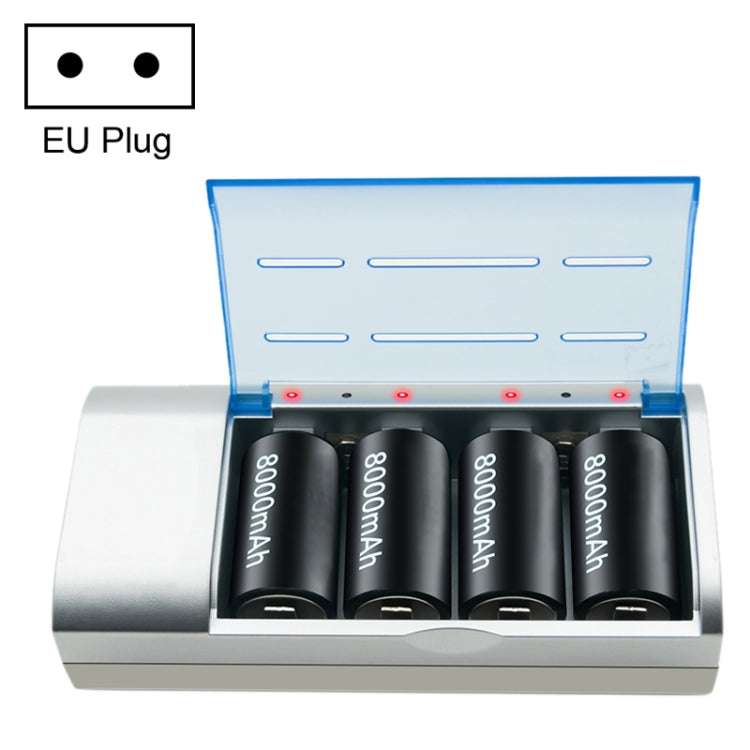AC 100-240V 4槽電池充電器 適用於AA & AAA & C / D型電池，歐規