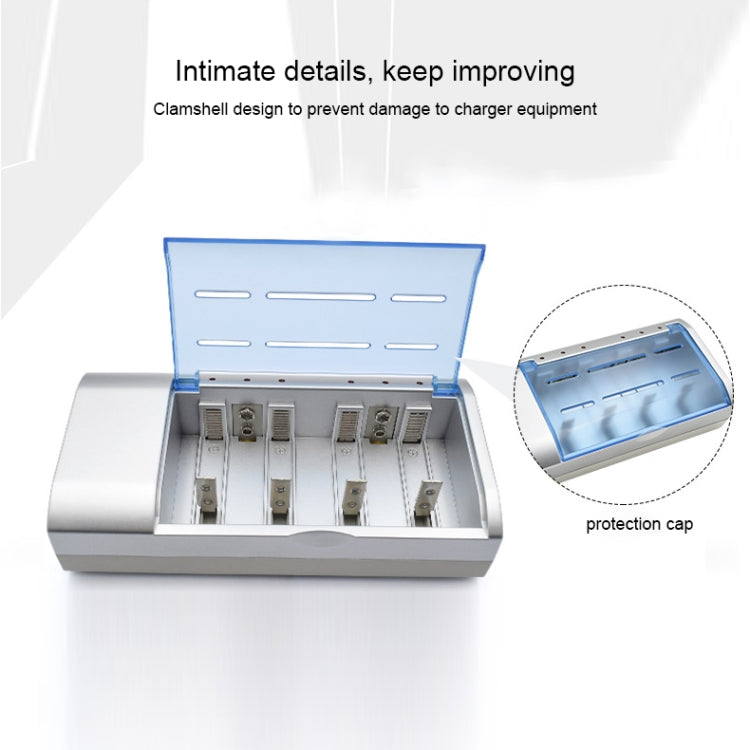 AC 100-240V 4槽電池充電器 適用於AA & AAA & C / D型電池，歐規