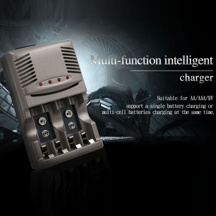 AC 100-240V 4槽電池充電器 適用於AA & AAA & 9V鎳氫電池，歐規