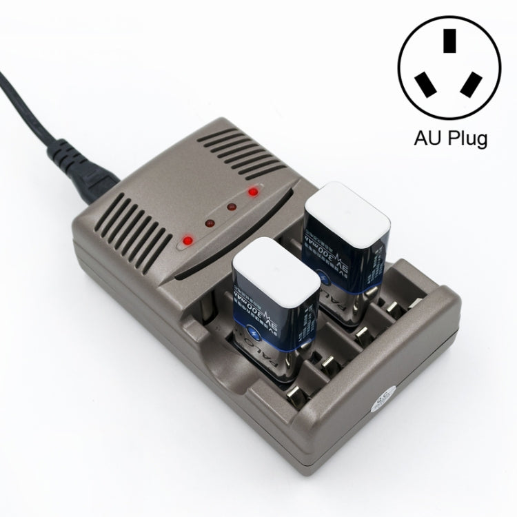 AC 100-240V 4槽電池充電器 適用於AA & AAA & 9V鎳氫電池，澳規