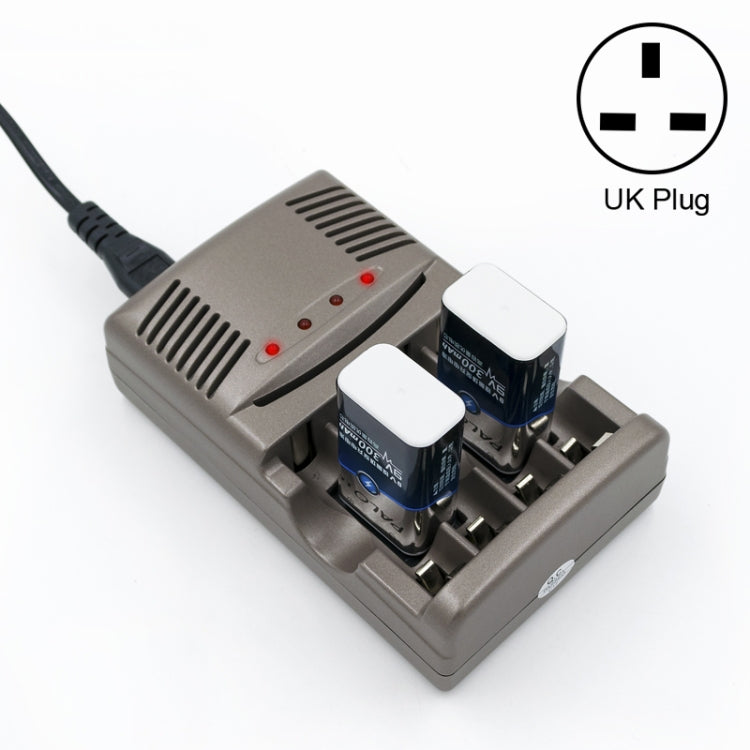 AC 100-240V 4槽電池充電器 適用於AA & AAA & 9V鎳氫電池，英規