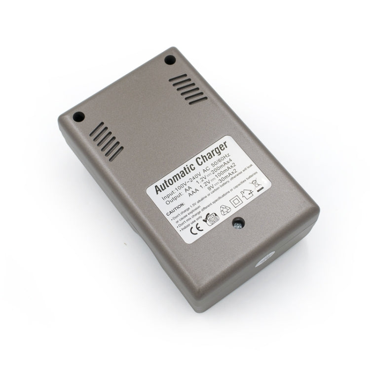 DC 100-240V 4槽電池充電器 適用於AA & AAA & 9V鎳氫電池，美規