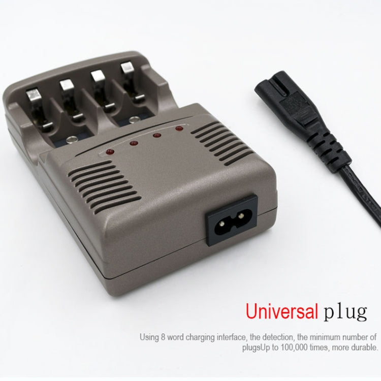 DC 100-240V 4槽電池充電器 適用於AA & AAA & 9V鎳氫電池，美規