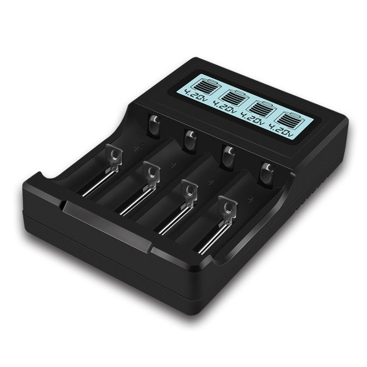 Micro USB 4槽電池充電器帶液晶显示屏 適用於3.7V鋰離子電池