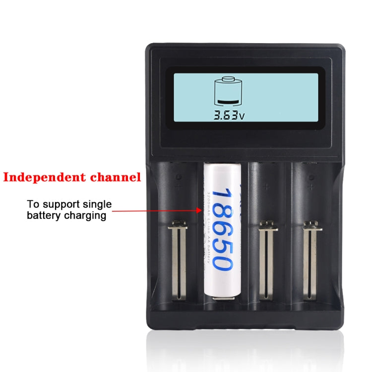 Micro USB 4槽電池充電器帶液晶显示屏 適用於3.7V鋰離子電池