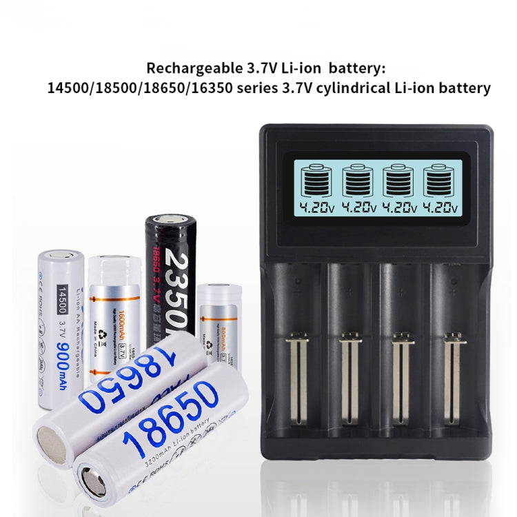 Micro USB 4槽電池充電器帶液晶显示屏 適用於3.7V鋰離子電池