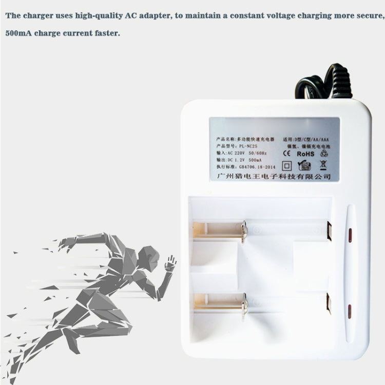AC 220V 2槽電池充電器 適用於AA & AAA & C / D型電池，國標