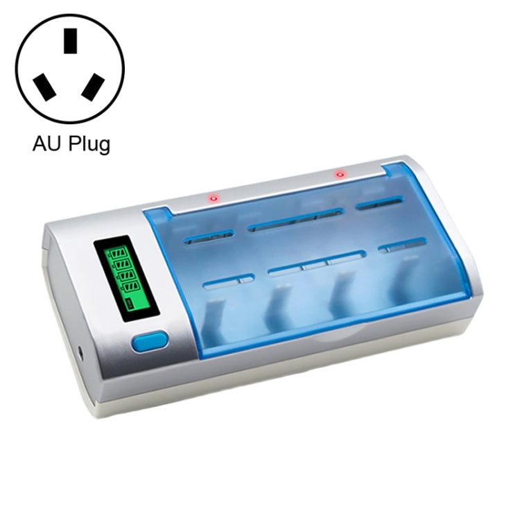 AC 100-240V 4槽電池充電器帶液晶显示屏 適用於AA & AAA & C / D型電池，澳規