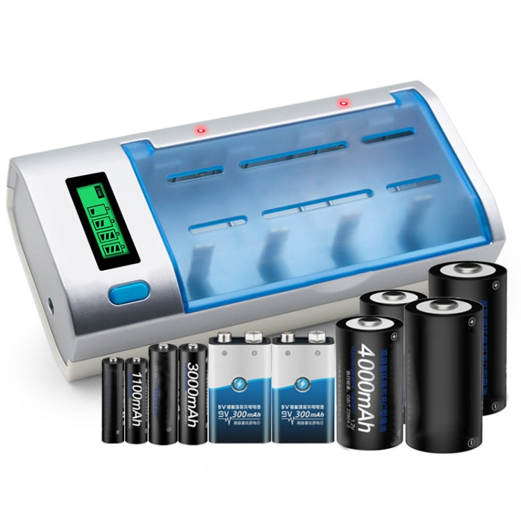 AC 100-240V 4槽電池充電器帶液晶显示屏 適用於AA & AAA & C / D型電池，澳規