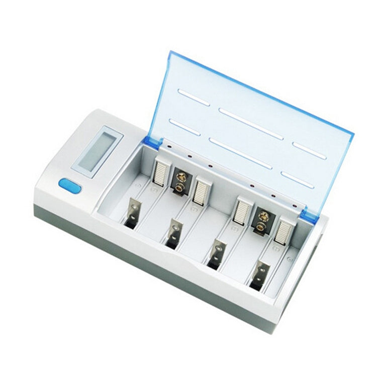 AC 100-240V 4槽電池充電器帶液晶显示屏 適用於AA & AAA & C / D型電池，美規